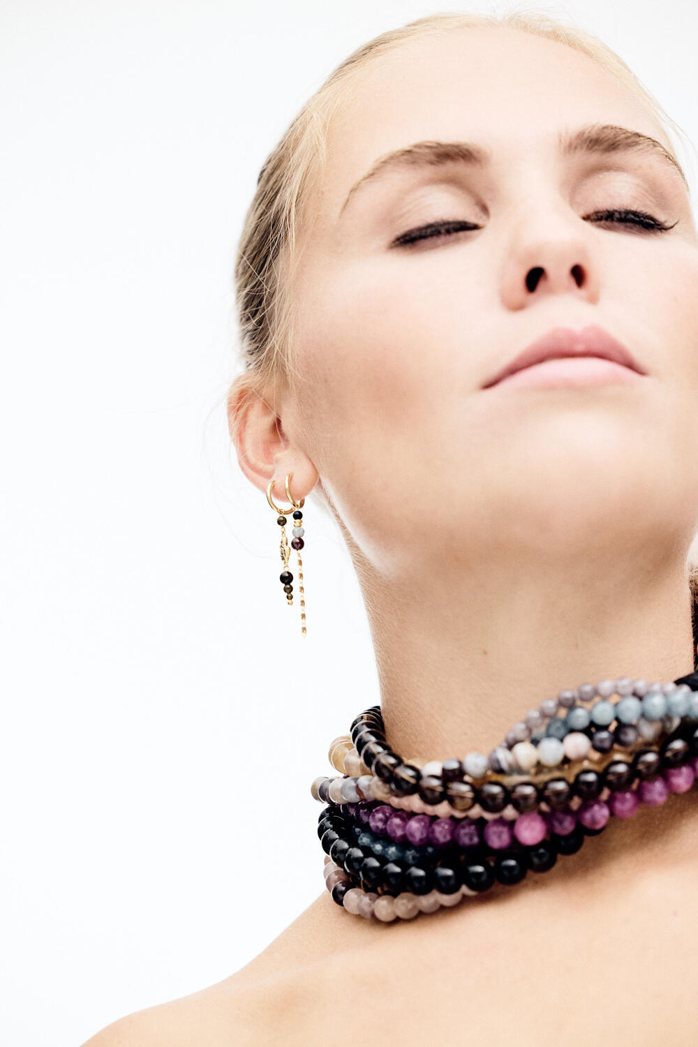 Color Tiger Eye halskæde - brun